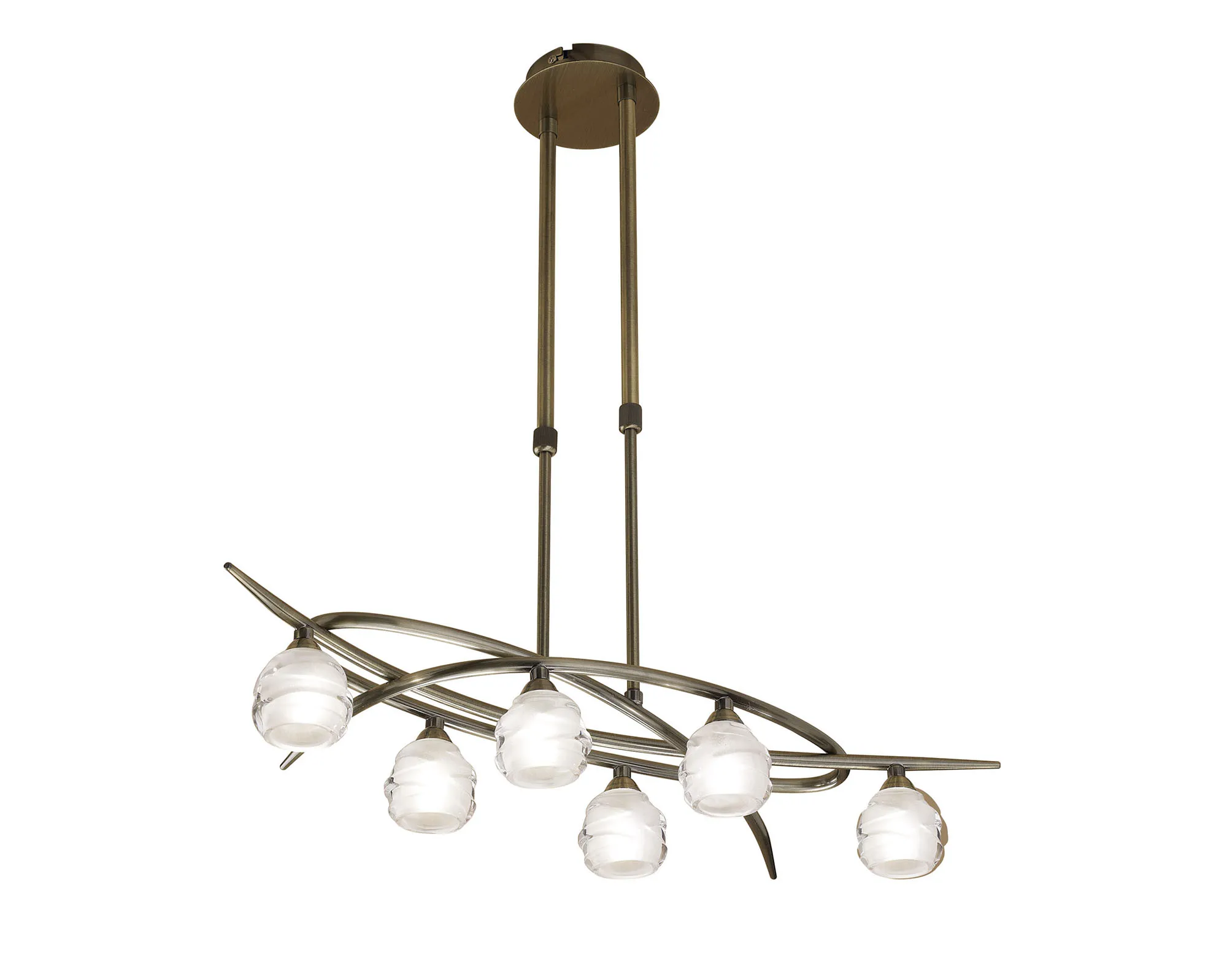 M1821  Loop AB Rectangular Telescopic/Semi Flush 6 Light